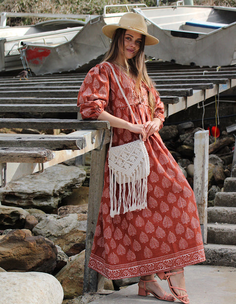 chinese dress ladies Bali Maxi in Maple  River Goddess