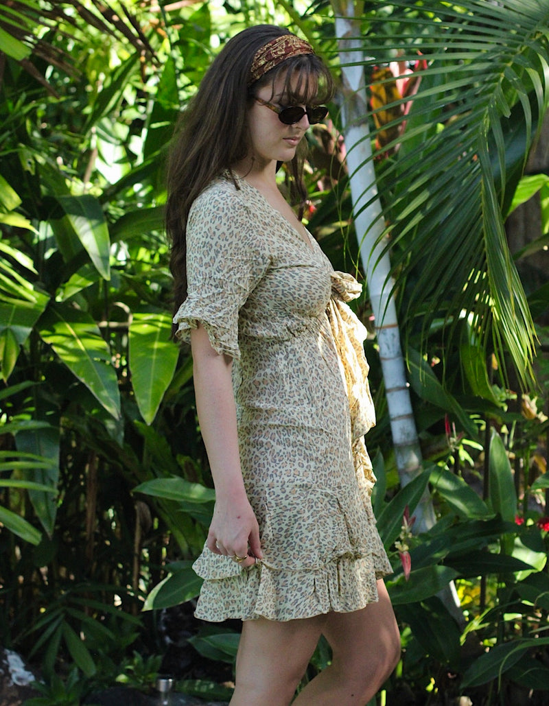 Bella Short Dress in Safari