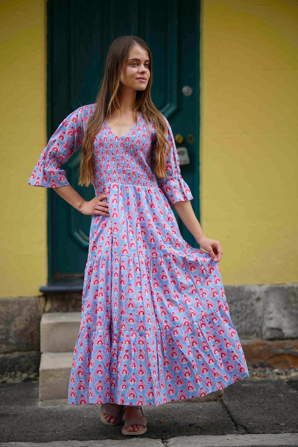 ladies kimono dress MIRA Grey Womens Kimono Dress Japanese Robe Arm Flairs Soft Breathable  Cotton Festival Ritual Resort Wear AJJAYA main image 0
