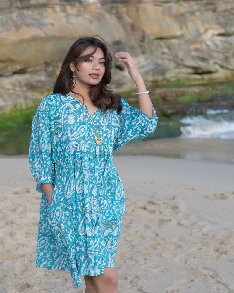 Hawa Short Dress  in Summer Breeze