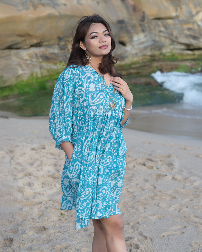 Hawa Short Dress  in Summer Breeze