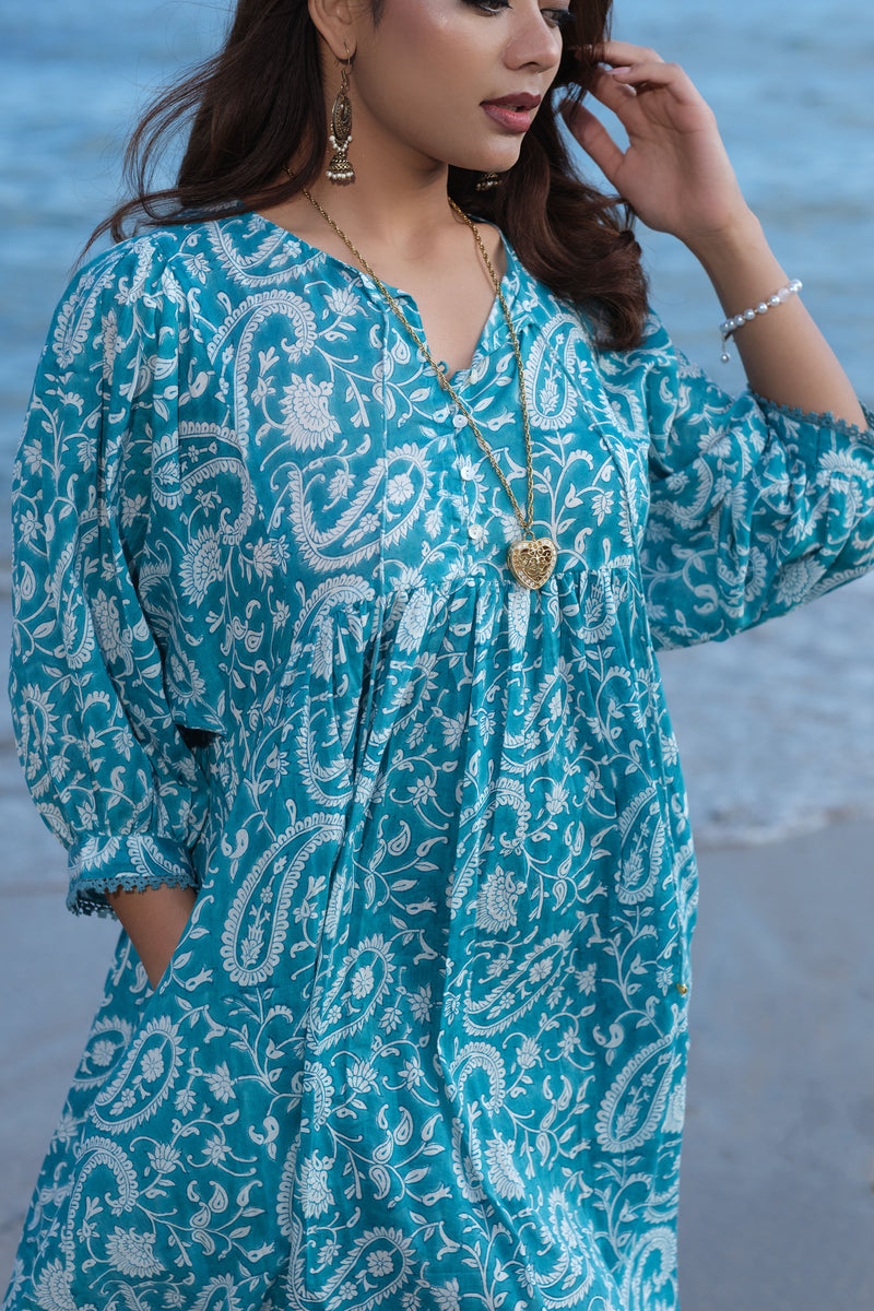Hawa Short Dress  in Summer Breeze