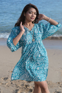 Hawa Short Dress  in Summer Breeze