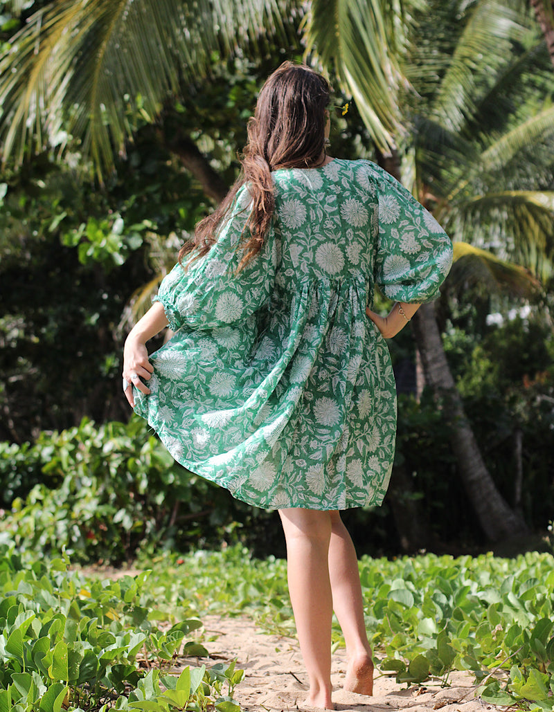 Hawa Short Dress In Emerald
