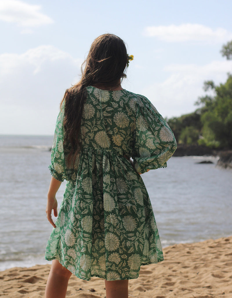 Hawa Short Dress In Emerald