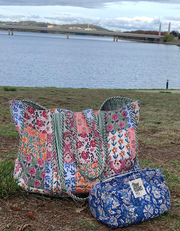 Patchwork Quilted Tote Bag