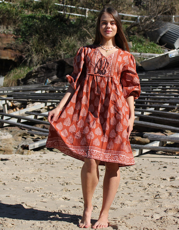 Bali Short Dress in Maple