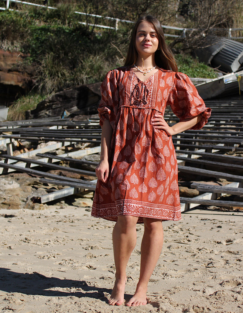 Bali Short Dress in Maple