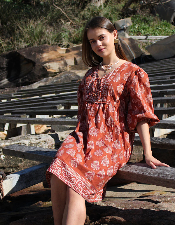 Bali Short Dress in Maple