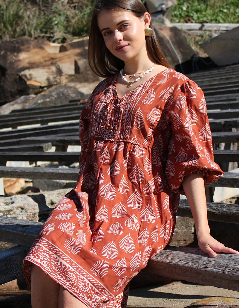 Bali Short Dress in Maple