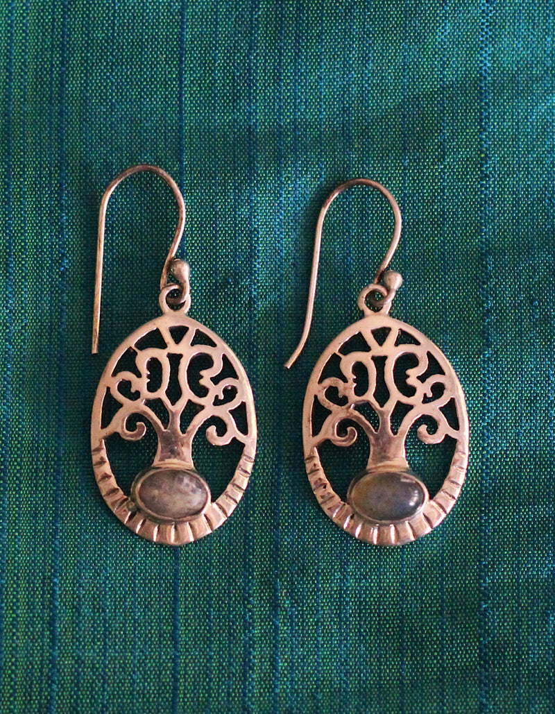 Tree Of Life Silver Earrings