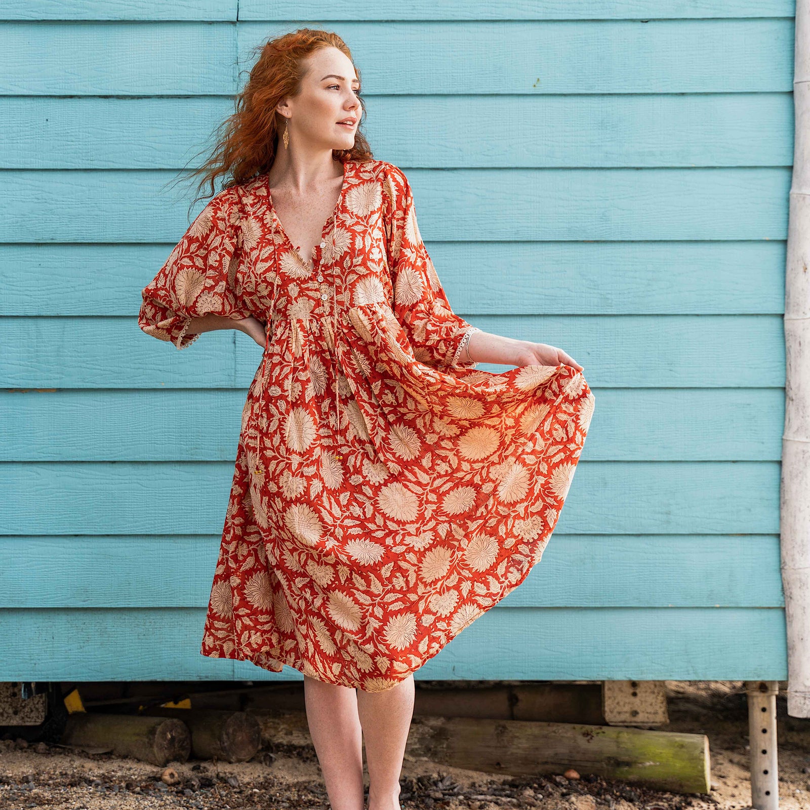 【新色】6/10までSunflower-Printed Midi Dress 39993813467351_grande.webp?v=